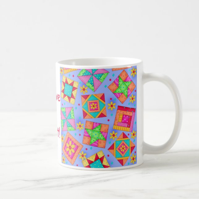 Periwinkle Patchwork Quilt-Tasse Tasse (Rechts)