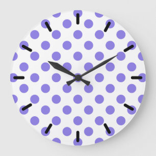Periwinkle polka dots große wanduhr