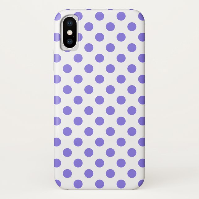 Periwinkle-Polka-Punkte Case-Mate iPhone Hülle (Rückseite)