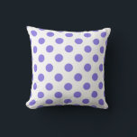 Periwinkle-Polka-Punkte Kissen<br><div class="desc">Periwinkle polka Punkte auf weißem Hintergrund</div>