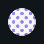 Periwinkle-Polka-Punkte Magnet<br><div class="desc">Periwinkle polka Punkte auf weißem Hintergrund</div>