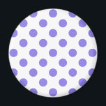 Periwinkle-Polka-Punkte Magnet<br><div class="desc">Periwinkle polka Punkte auf weißem Hintergrund</div>