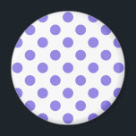 Periwinkle-Polka-Punkte Magnet<br><div class="desc">Periwinkle polka Punkte auf weißem Hintergrund</div>