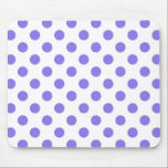 Periwinkle-Polka-Punkte Mousepad<br><div class="desc">Periwinkle polka Punkte auf weißem Hintergrund</div>
