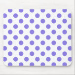 Periwinkle-Polka-Punkte Mousepad<br><div class="desc">Periwinkle polka Punkte auf weißem Hintergrund</div>