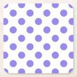 Periwinkle-Polka-Punkte Rechteckiger Pappuntersetzer<br><div class="desc">Periwinkle polka Punkte auf weißem Hintergrund</div>