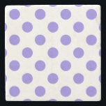 Periwinkle-Polka-Punkte Steinuntersetzer<br><div class="desc">Periwinkle polka Punkte auf weißem Hintergrund</div>