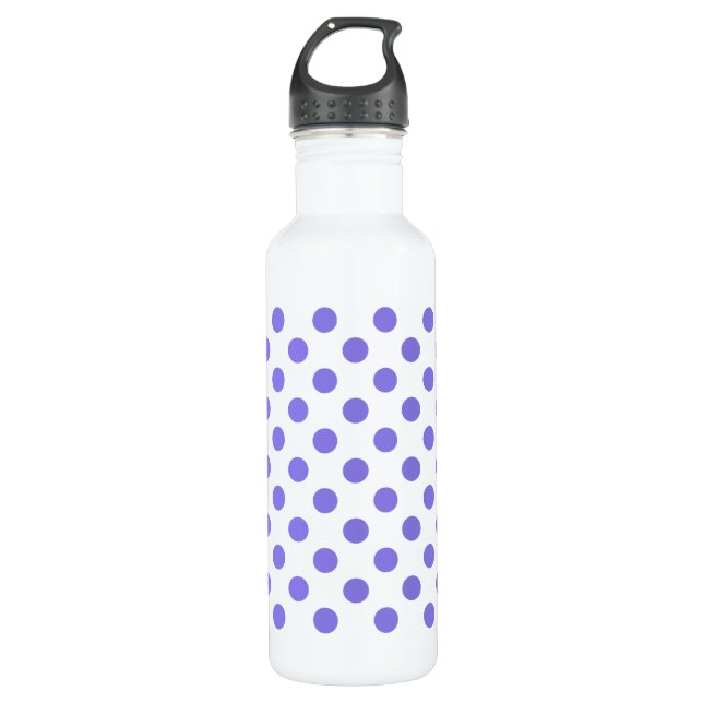 Periwinkle-Polka-Punkte Trinkflasche (Vorderseite)