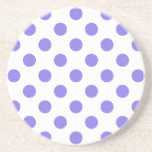 Periwinkle-Polka-Punkte Untersetzer<br><div class="desc">Periwinkle polka Punkte auf weißem Hintergrund</div>