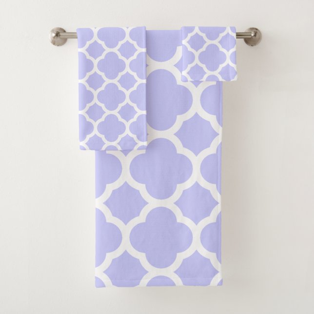 Periwinkle Quatrefolienmuster Badhandtuch Set (Insitu)