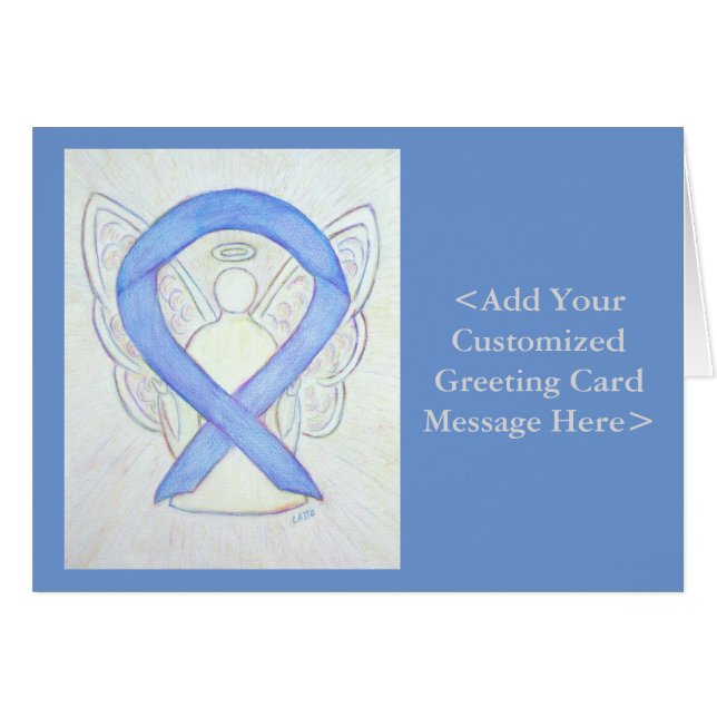 Periwinkle Ribbon Angel Personalisierte Karten (Vorderseite (Horizontal))