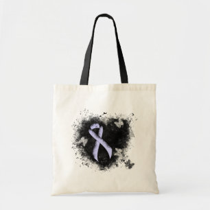 Periwinkle Ribbon Grunge Herz Tragetasche