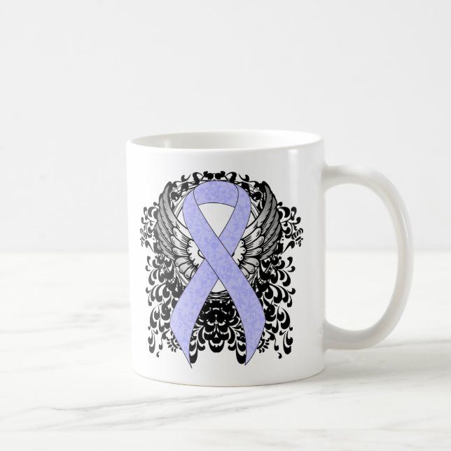 Periwinkle Ribbon mit Flügeln Kaffeetasse (Rechts)