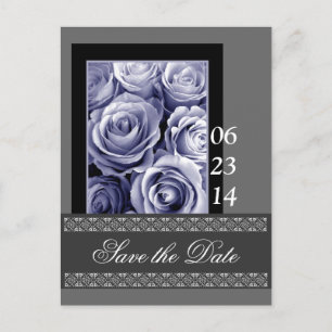 PERIWINKLE Rose und Lace Save the Date Postkarte