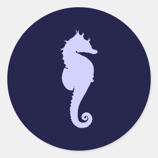 Periwinkle Sea Horse Runder Aufkleber (Vorderseite)
