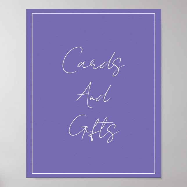 Periwinkle Simple Elegantes Brautparty Hochzeit Poster (Vorne)