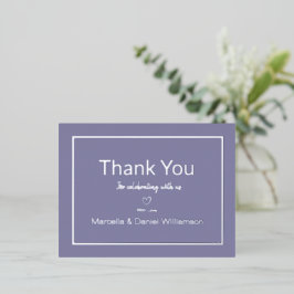 Periwinkle Simple Wedding Vielen Dank Folie Einladungspostkarte