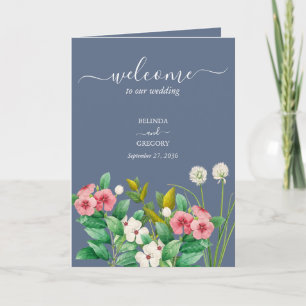 Periwinkle Staubblau Hochzeitsprogramm Programm