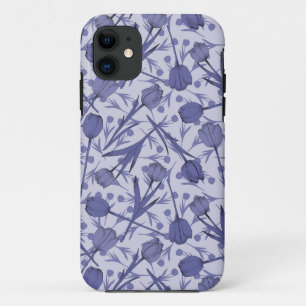 Periwinkle Tulpenmuster-Blume Case-Mate iPhone Hülle