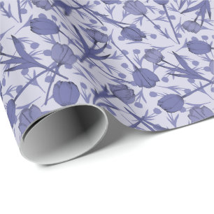 Periwinkle Tulpenmuster-Blume Geschenkpapier