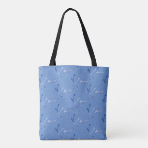 Periwinkle und Blue Whimsical Graphic Doodle Tasch