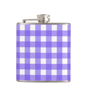 Periwinkle und weißer Gingham Flachmann