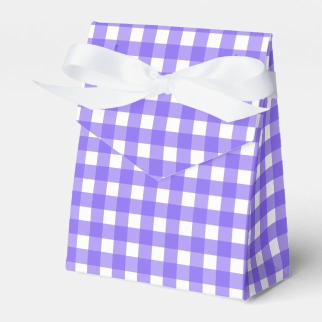 Periwinkle und weißer Gingham Geschenkschachtel (Vorderseite)