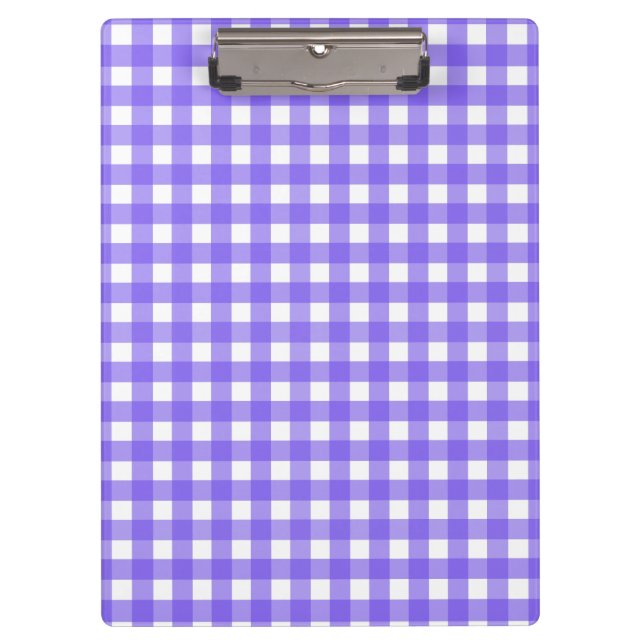 Periwinkle und weißer Gingham Klemmbrett (Vorderseite)