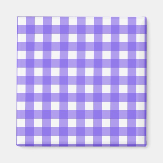 Periwinkle und weißer Gingham Magnet (Vorne)