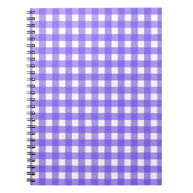 Periwinkle und weißer Gingham Notizblock (Vorderseite)