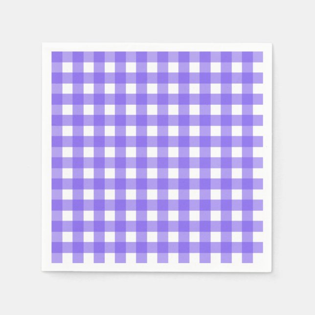 Periwinkle und weißer Gingham Serviette (Vorderseite)