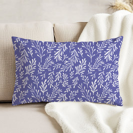 Periwinkle Whimsical Foliage Pattern Dekokissen