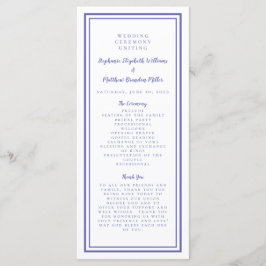 Periwinkle White Wedding Service Zeremonie Moderne Programm