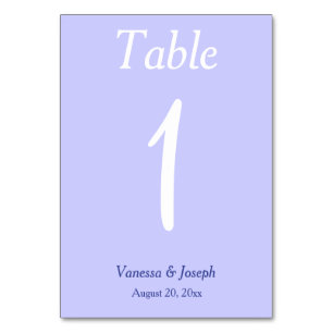 Periwinkle White Wedding Table No. Cards Tischnummer