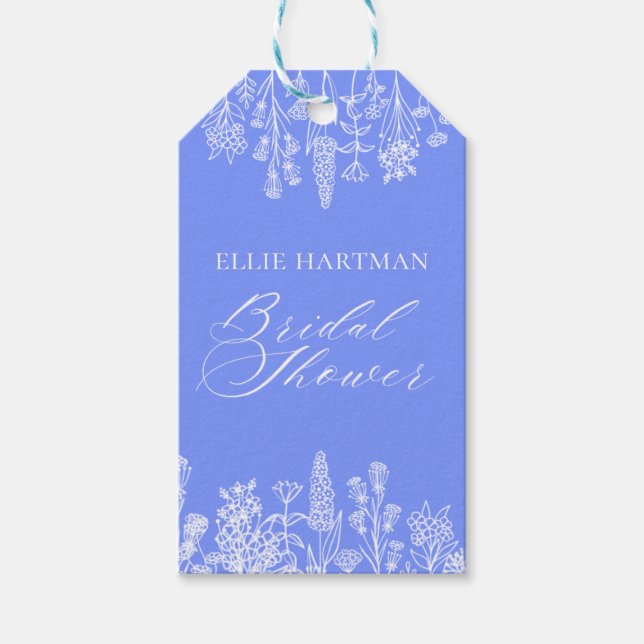 Periwinkle Wildblume Brautparty Geschenkanhänger (Vorderseite)
