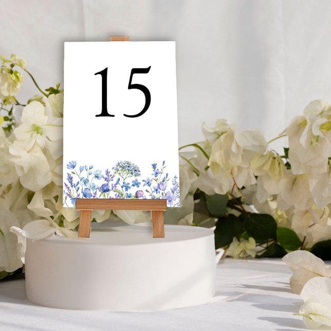Periwinkle Wildblume Wedding Floral Tischnummer (Wedding Table Number from my Lilac + Periwinkle Wildflower Wedding Collection
)