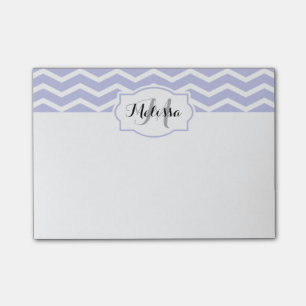 Periwinkle Zickzack Name Mit Monogramm Post-it Klebezettel