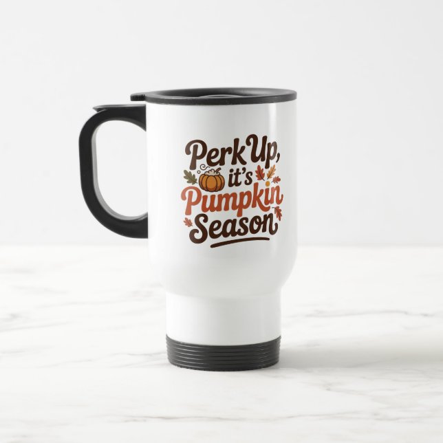 Perk up pumpkin spice coffee quote seasonal cozy reisebecher (Links)