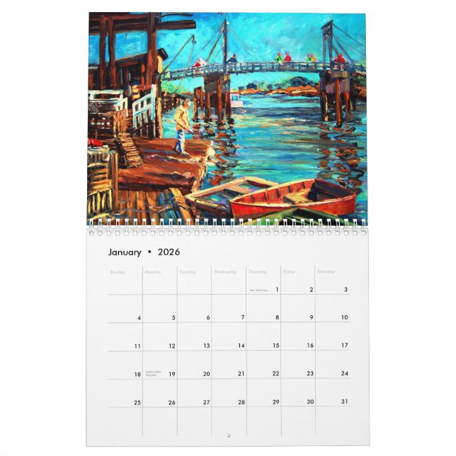 Perkins-Bucht, Ogunquit, Maine-Wandkalender Kalender (Jan 2026)