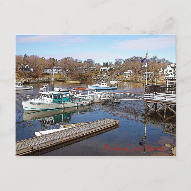 Perkins Cove, Maine - Postkarte (Vorderseite)
