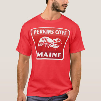 Perkins Cove Maine Retro Abzeichen Red T-Shirt