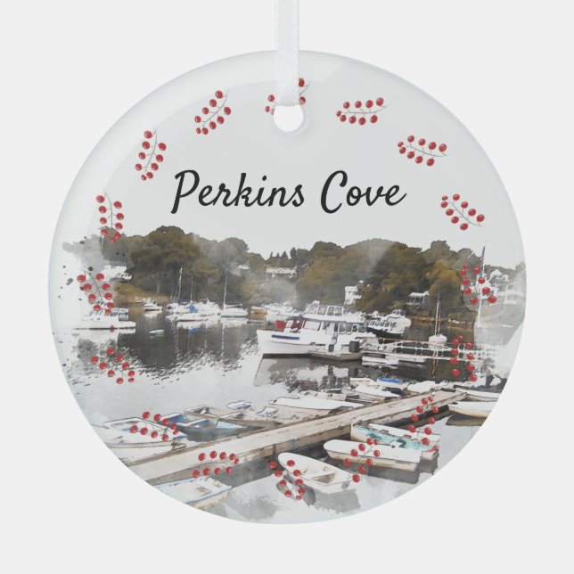 Perkins Cove, Ogunquit Ornament Aus Glas (Vorderseite)