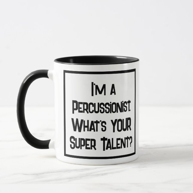 Perkussionist Super Talent. Zwei Tone-Kaffee-Tasse Tasse (Links)