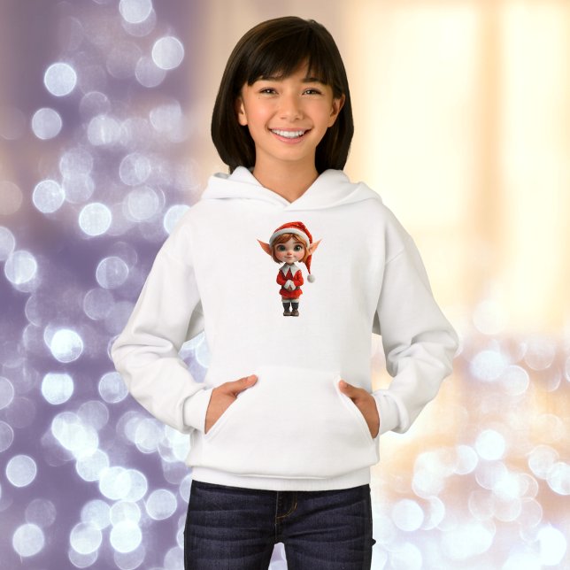 Perky Girl Christmas Elf Girl's Hoodie (Von Creator hochgeladen)