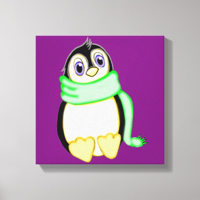 Perky Penguin 12 x 12 Leinwanddruck (Vorderseite)