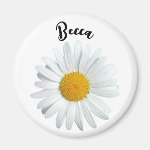 Perky White Daisy Blume Personalisiert Magnet