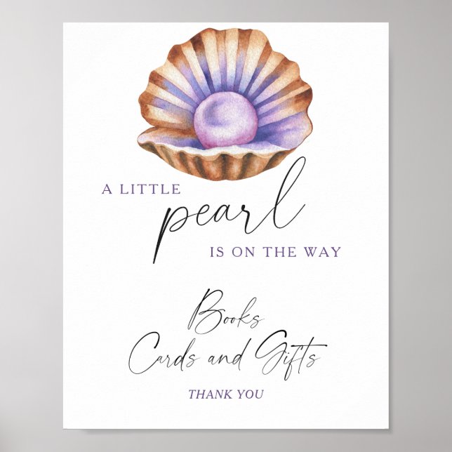 Perl-Baby Shower Bücher Karten und Geschenke Poster (Vorne)