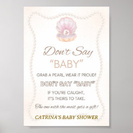 Perl-Babyparty-Spielschild Poster