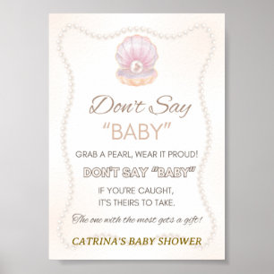 Perl-Babyparty-Spielschild Poster