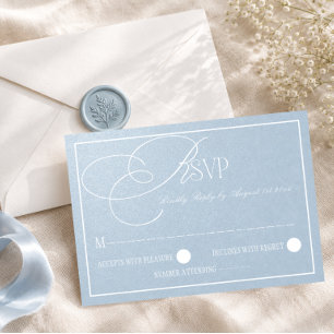 Perl Blaue Luxus-Romantische Hochzeit RSVP Karte